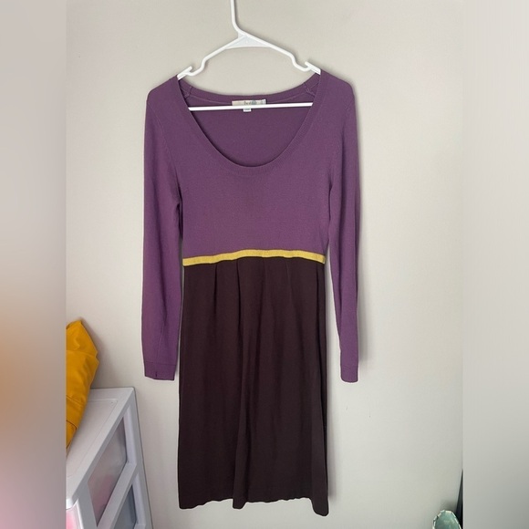 Boden Colorblock Cashmere Angora Blend Sweater Dress Size 6R - Picture 1 of 10